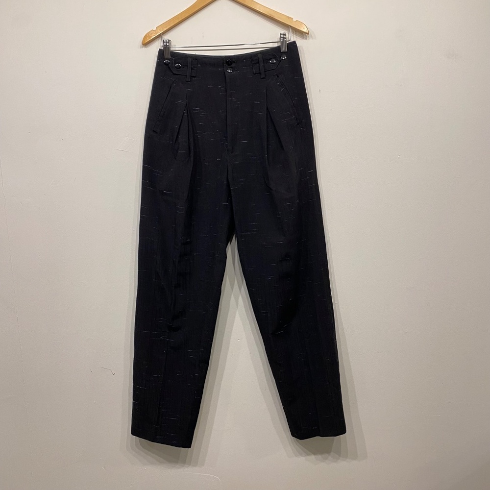 Black and Blue Specked Vintage Pleated Front Dress Pants Size 30